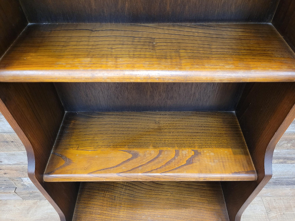 Vintage Oak Narrow Bookcase Arts And Crafts Style Five Tier Shelving