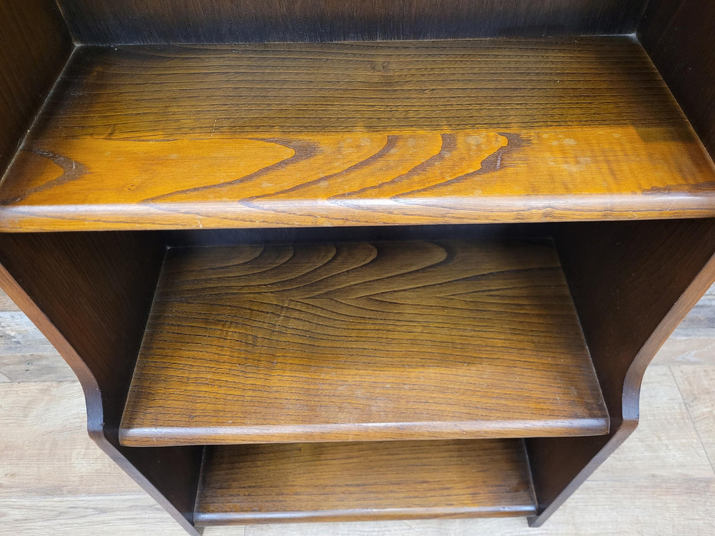 Vintage Oak Narrow Bookcase Arts And Crafts Style Five Tier Shelving