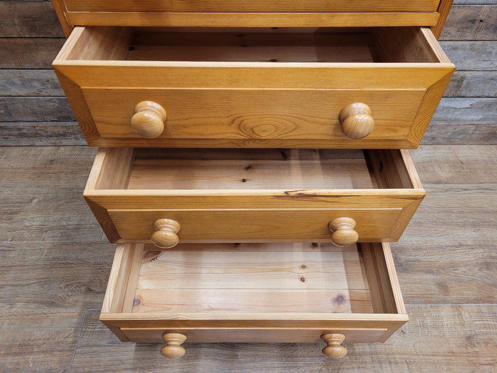 Solid Pine Slimline Tallboy Wellington Chest Of Six Drawers Farmhouse Style