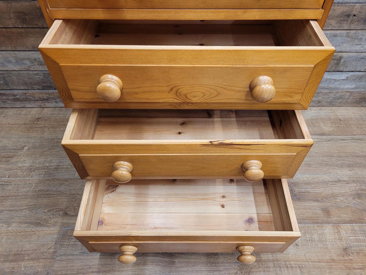 Solid Pine Slimline Tallboy Wellington Chest Of Six Drawers Farmhouse Style