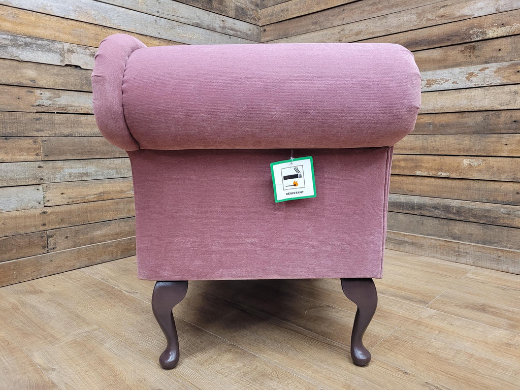 Pink Velvet Chaise Longue Victorian Style Scroll Back Daybed Sofa