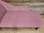 Pink Velvet Chaise Longue Victorian Style Scroll Back Daybed Sofa