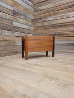 Vintage Teak Magazine Rack Mid Century Modern Record Holder Danish Style
