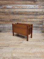 Vintage Teak Magazine Rack Mid Century Modern Record Holder Danish Style