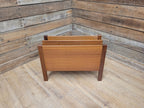 Vintage Teak Magazine Rack Mid Century Modern Record Holder Danish Style