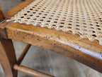 Antique Edwardian Bergere Rocking Chair Cane Seat Back Wooden Nursery Rocker